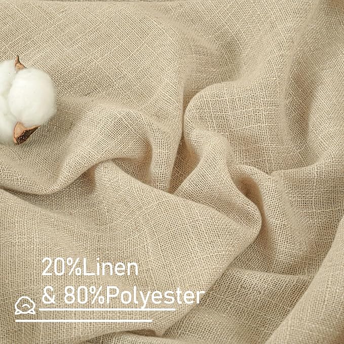 Small Cafe Linen Curtains 36 Inches Long, Semi Sheer Panels | Light Filtering - Image 2