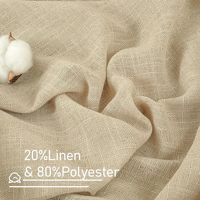 Semi Sheer Linen Curtains 36 Inch Length - Image 2