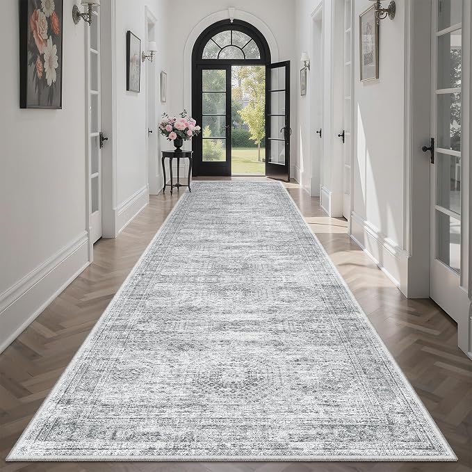 Soalmost Washable Hallway Runner Rug 3x12 Kitchen Entry Rugs Non-Slip, Foldable by Soalmost