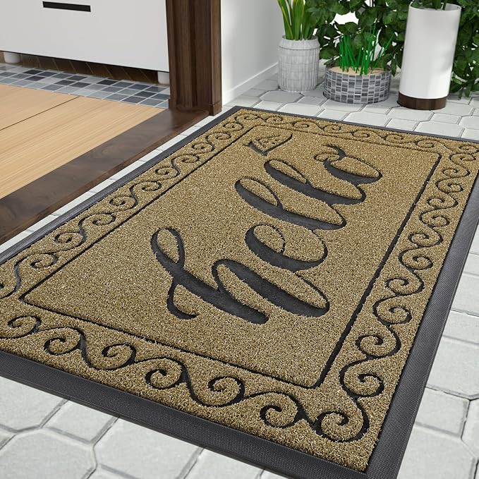 Yimobra Welcome Mats for Front Door 36x24, Heavy Duty Waterproof Outdoor Door by Yimobra