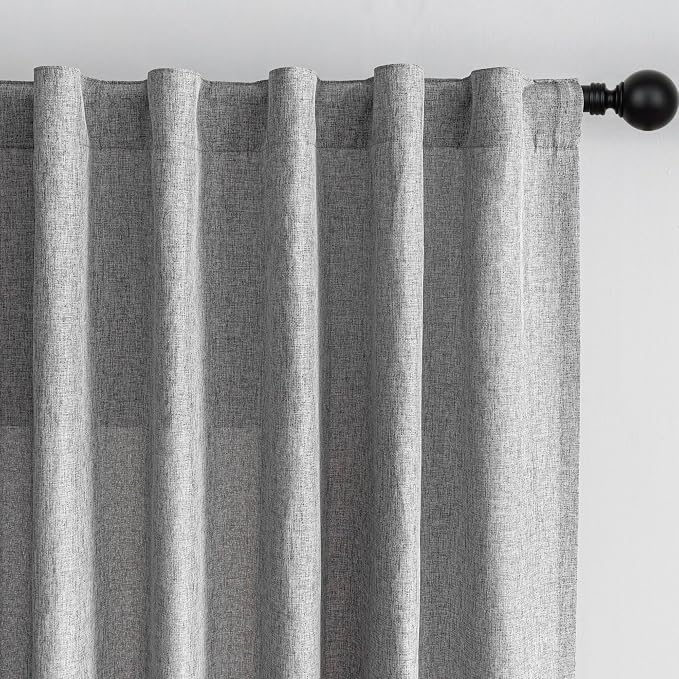 MYSKY HOME Living Room Curtains 84 Inches Long Semi Sheer Light Filtering by MYSKYHOME