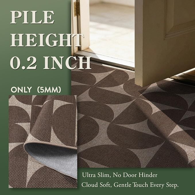 Lahome Semi Circle Easy Jute Non Slip Kitchen Runner, 2x8 Hallway Runner | - Image 3