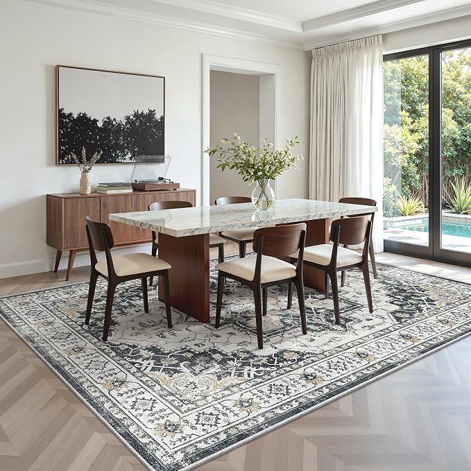 6x9 Area Rugs for Living Room, Large Washable Rug, Dining Room, Low Pile - Image 8