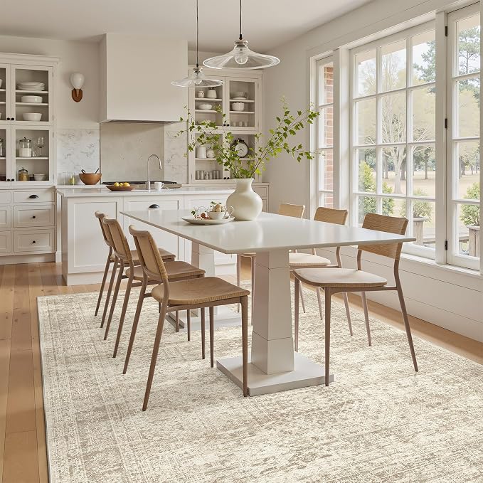 Soalmost 4x6 Area Rug for Living Room, Washable Rugs Non-Slip, Thin Foldable - Image 8