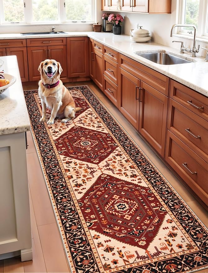 SERISSA 2'6"x8' Washable Non Slip Boho Runner Rug - Image 2