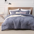 Bedsure Full Comforter Set - Denim Grey Soft Bedding for All Seasons, Cationic Dyed Bed Set, 3 Pieces, 1 Full Size Comforter (82"x86") and 2 Pillow Shams (20"x26"+2")