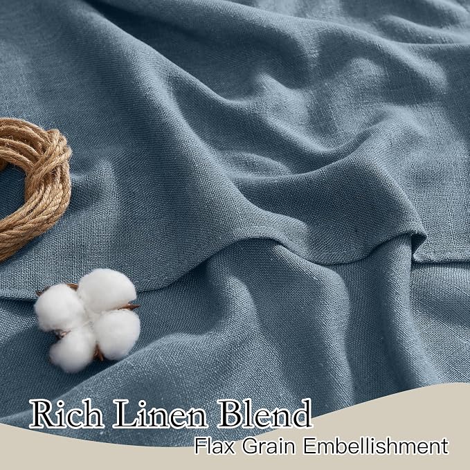RYB HOME Farmhouse Boho Linen Sheer Curtains 90 inches Long - Image 3