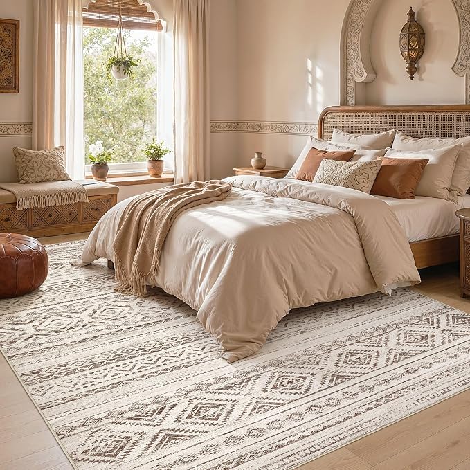 cotiled Boho 5x7 Area Rugs for Living Room: Soft Moroccan Washable Rug | Solve - Image 5