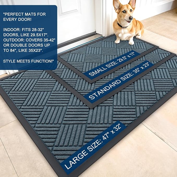 OLANLY Front Door Mat Outside Entrance 47x32, Waterproof Heavy-Duty Doormat | - Image 2