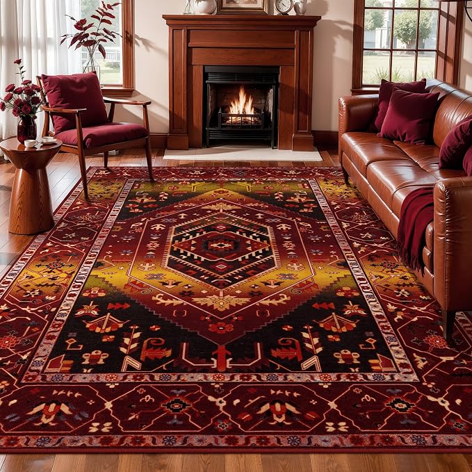 SERISSA 6x9 Washable Non Slip Boho Area Rug by SERISSAHomeDecorCollection