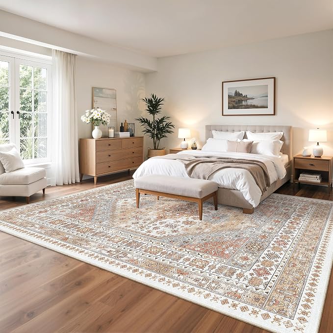 12x15 Area Rugs for Living Room, Large Washable Rug, Dining Room, Low Pile - Image 9