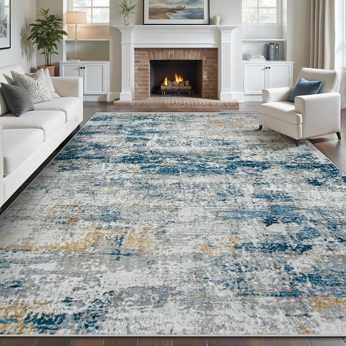 pmtsns Area Rugs 8x10 for Living Room: Washable Rug Modern Abstract Neutral by pmtsns