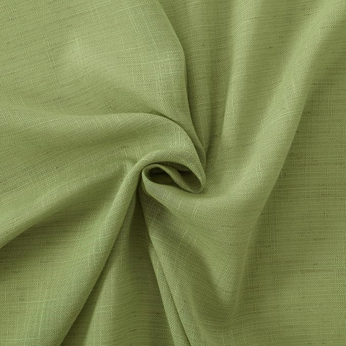 BGment Olive Green Linen Curtains 36 Inch Length - Image 7