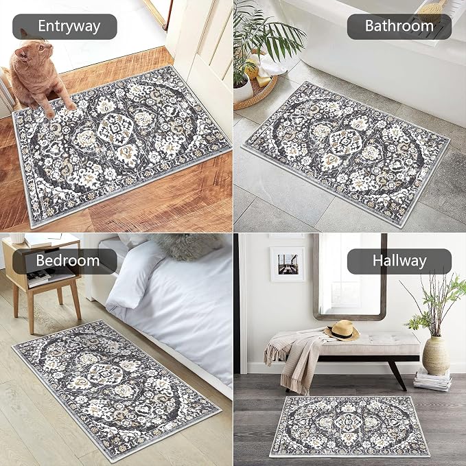 HEBE Indoor Door Mat 2'x3', Washable Welcome Mat - Image 4