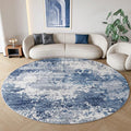Blue Round Rugs 6ft Washable Circle Area Rug by Acapet