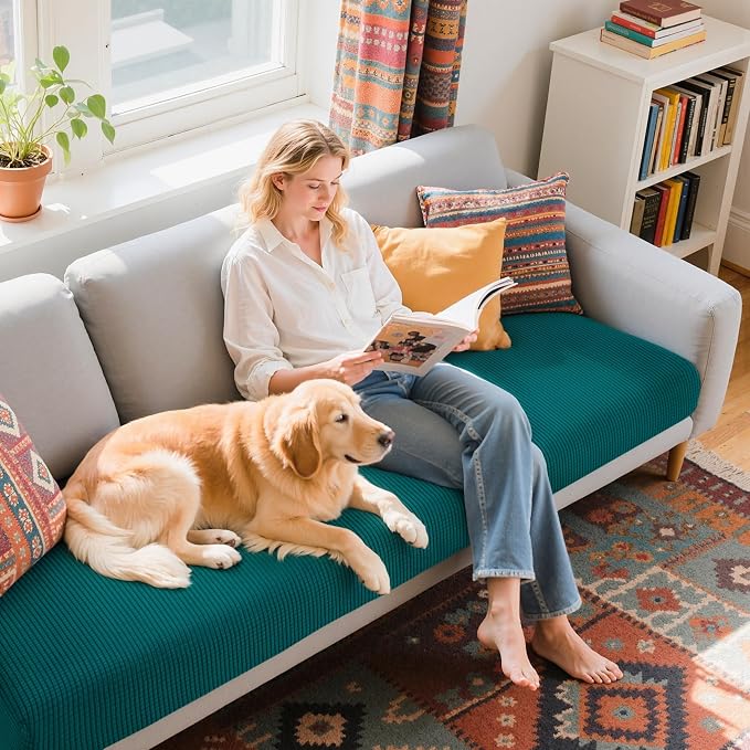 Hokway Couch Cushion Covers Stretch Cushion Covers Sofa Seat Cushion Slipcover - Image 6