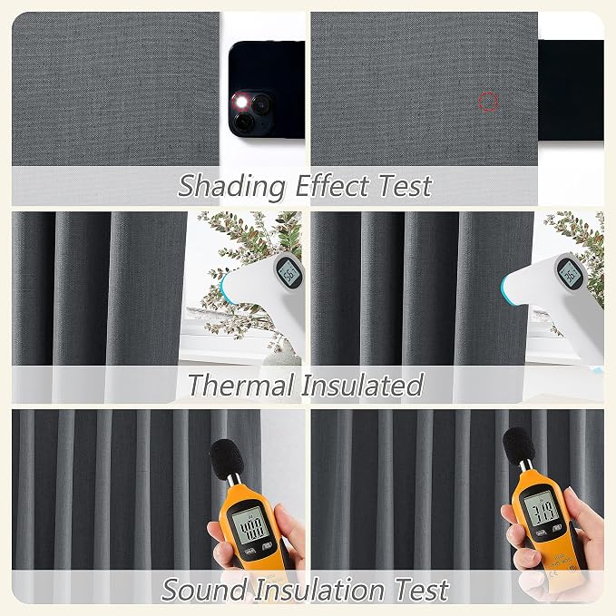 100% Blackout Curtains 102 Inch Length 2 Panels Set - Image 5