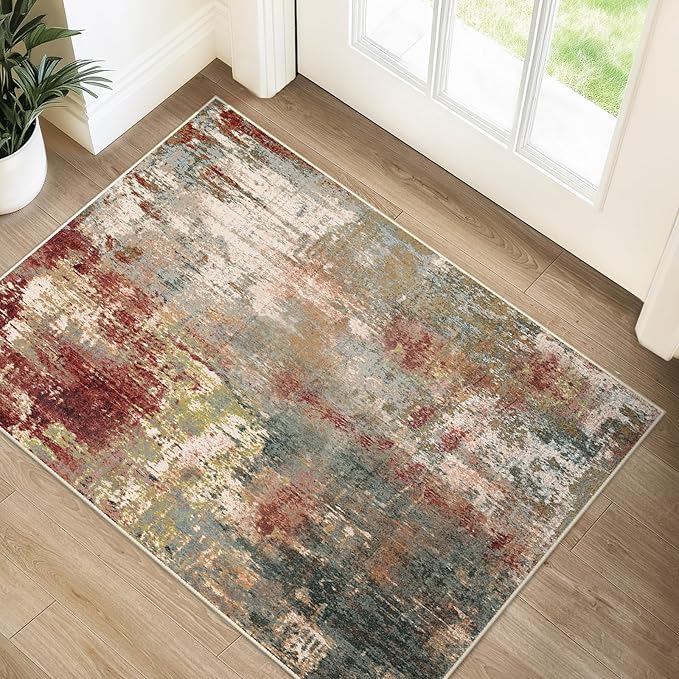 RELEANY Washable 2'x3' Abstract Area Rug by RELEANY