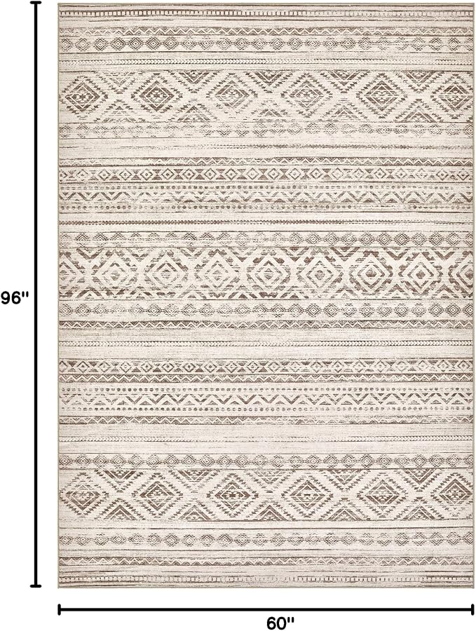 cotiled Boho 5x8 Area Rugs for Living Room: Soft Moroccan Washable Rug | Solve - Image 2