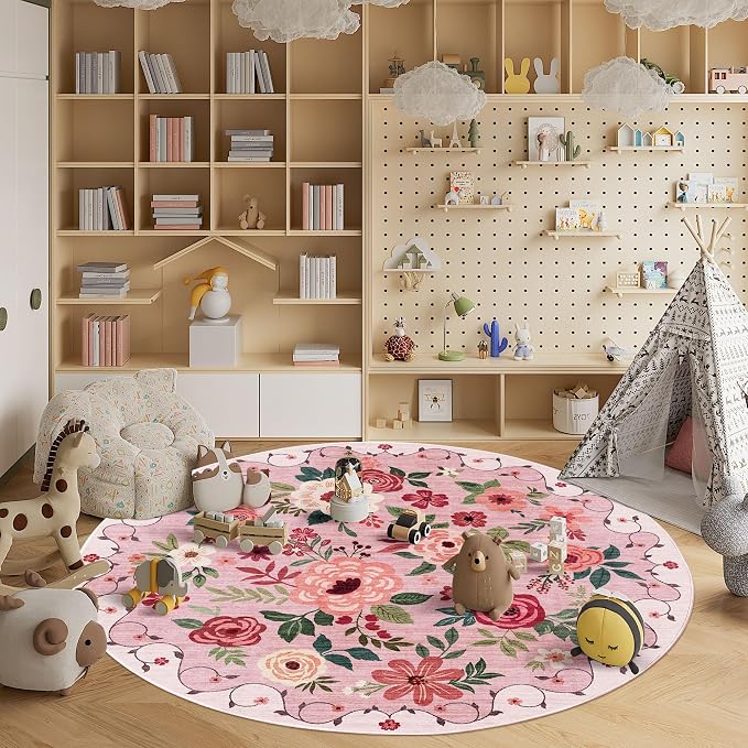 DUKINO 6ft Round Rug, Soft Washable Circle Rug - Image 7