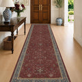 Burgundy 3x10 Long Runner Rug for Hallway by HazoHaus