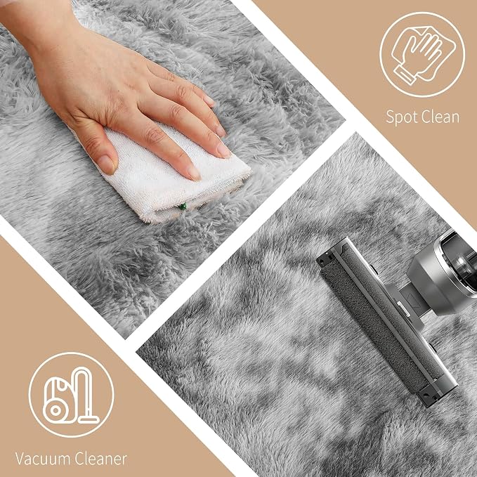6x9 Area Rug Fluffy Shaggy Ultra Soft Faux Fur Non-Slip Machine Washable Carpet - Image 6