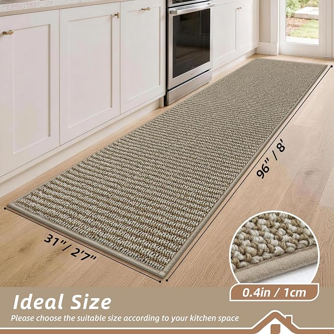 BEQHAUSE Kitchen Runner Rugs 31"x96", Kitchen Mats - Image 2