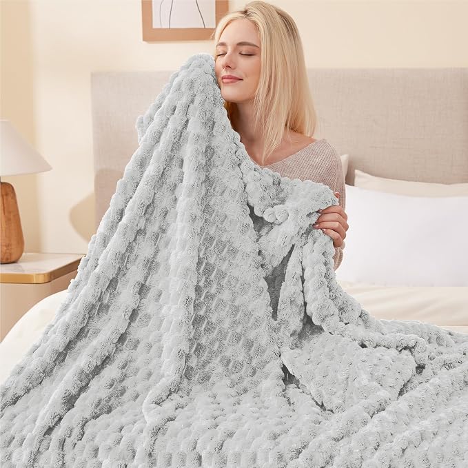 EXQ Home Gentle Soft Fleece Throw Blanket – Cozy Lightweight 3D Imitation - Image 3