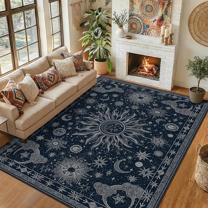 Vacuum-Friendly, 8x10 Washable Area Rug by meejou