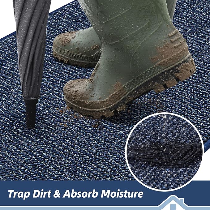 BEQHAUSE Dirt Trapper Door Mat 20" x 48", Non-Slip Washable Doormats, Low - Image 3