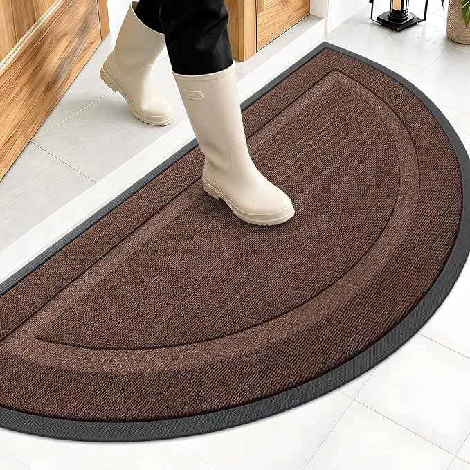 OLANLY Half Circle Front Door Mat Outside 47x23 All-Season Rubber Doormat | by OLANLY