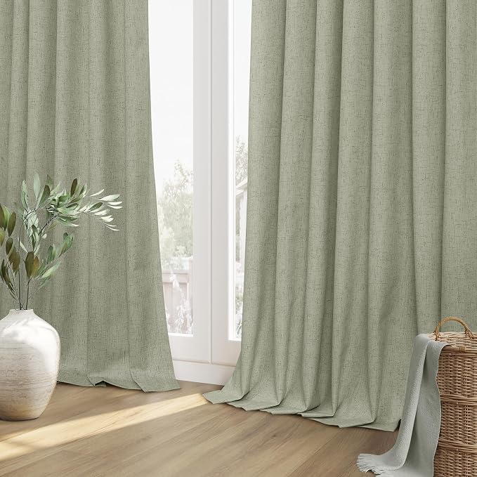 Sage Green 100% Blackout Curtains 80 Inch Length 2 Panels Set - Image 8