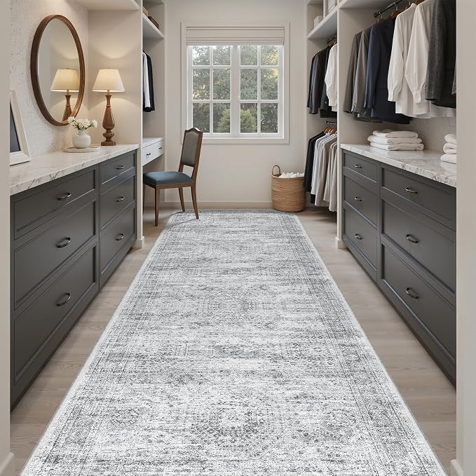 Soalmost Washable Hallway Runner Rug 4x12 Kitchen Entry Rugs Non-Slip, Stain - Image 4