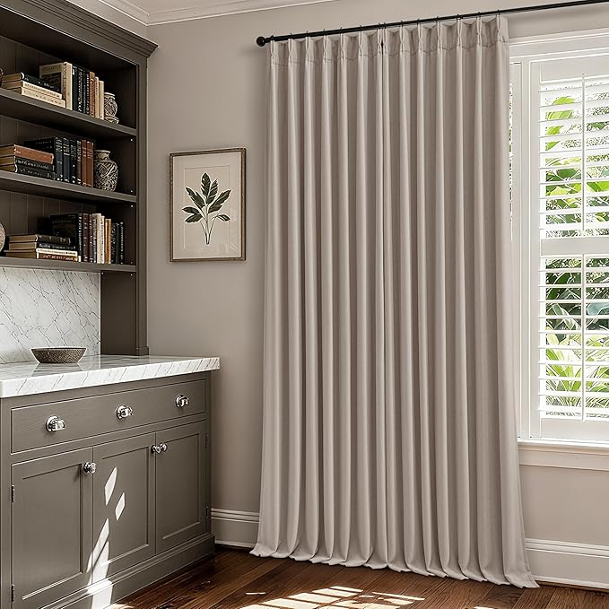 70 Inch Wide Blackout Pinch Pleat Curtains 102 Inches Long Burlywood Birch | - Image 8