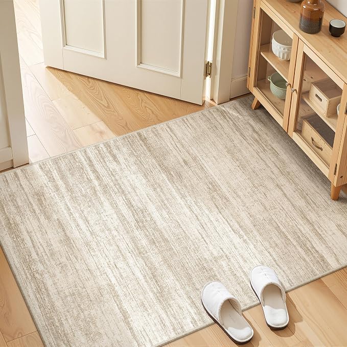 3x4 Rugs for Entryway, Washable Area Rug, Neutral Rug, Stain Resistant Indoor - Image 3