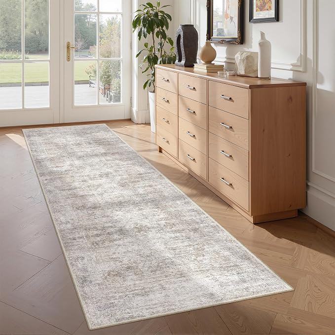 2x5 Rug Runners for Hallways Non Slip, Kitchen Rugs, Taupe | Washable Rugs for - Image 5