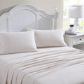 Laura Ashley - Flannel Sheets Queen Size, Anti-Pilling & Wrinkle Resistant Cotton, Touchably Soft for All-Season Comfort - Bed Sheets with Matching Pillowcases & Fitted Sheet (Evie Pink)