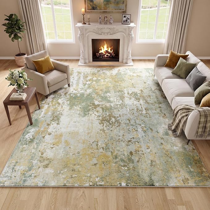 Green Washable Rug 5x7 Area Rugs by Acapet