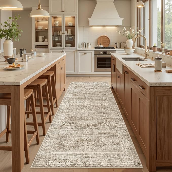 Soalmost Washable Kitchen Runner Rug 3x6 Hallway Entry Rugs Non-Slip, Foldable - Image 2