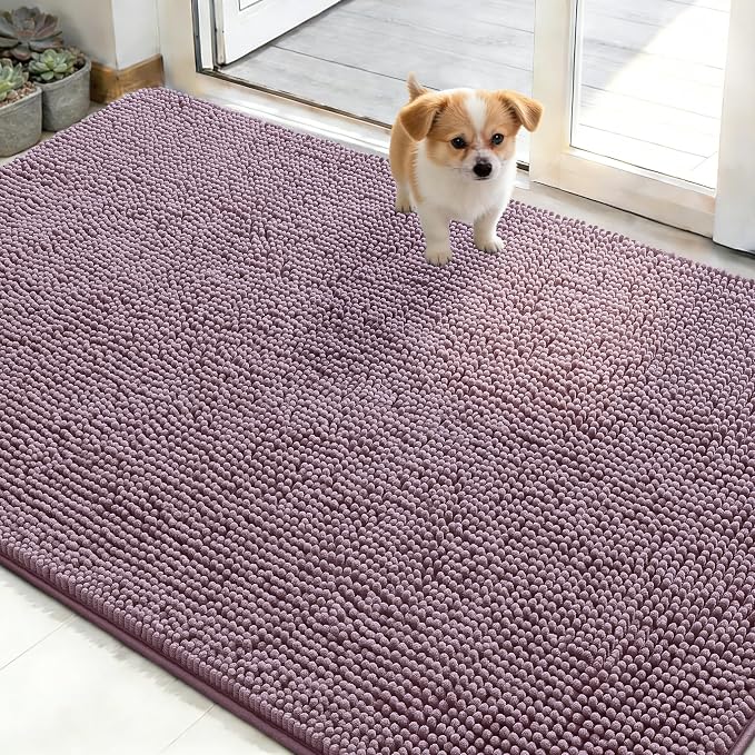 OLANLY Dog Door Mat for Muddy Paws 50x30, Super Absorbent Chenille Mud Mat | by OLANLY
