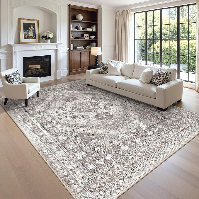10x12 Area Rugs for Living Room, Large Washable Rug, Dining Room, Low Pile - Image 4
