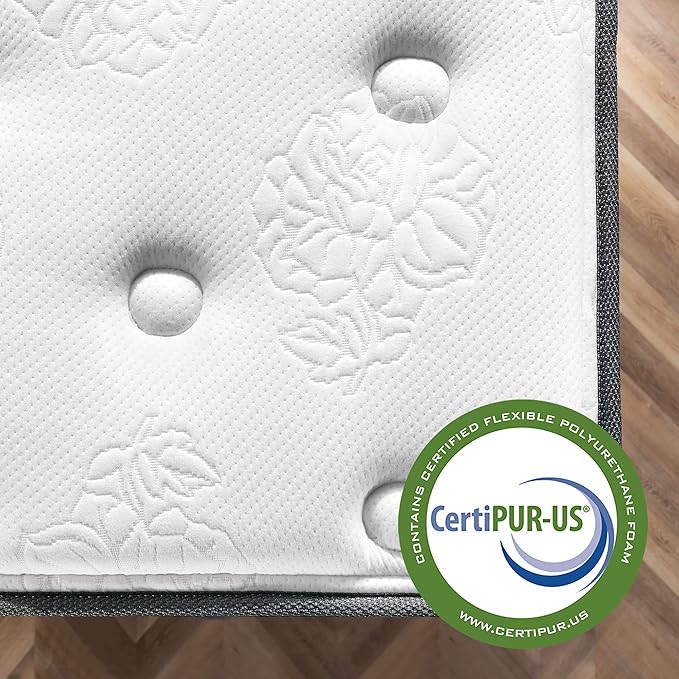 ZINUS 10 Inch Comfort Support Cooling Gel Hybrid Mattress, Twin, Tight Top Innerspring Mattress, Motion Isolating Pocket Springs, Mattress in A Box