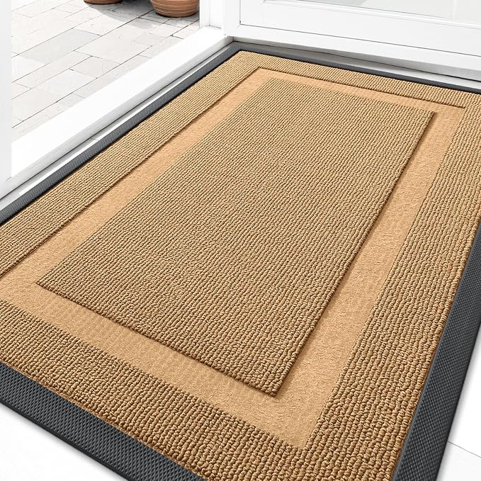 OLANLY Front Door Mat Outside 33x21, All-Season Heavy-Duty Rubber Doormat | by OLANLY