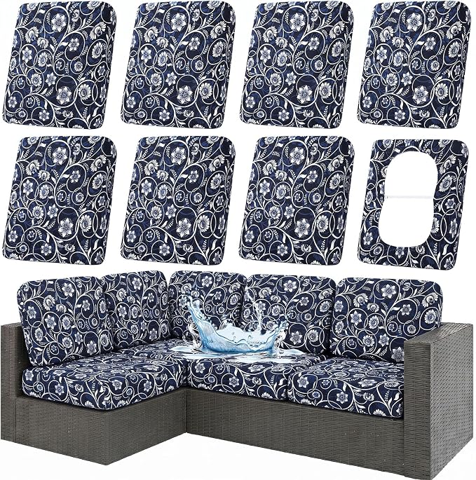 Waterproof Outdoor Cushion Covers, Stretch Patio Slipcovers | UV Resistant by hyha