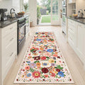 Beige Floral Hallway Runner Rug 2x6 by WelcometoBabovid