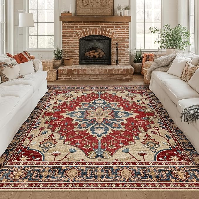 RELEANY Washable Area Rug, Square 8'x8', Water Repellent, Pet Friendly - Image 8