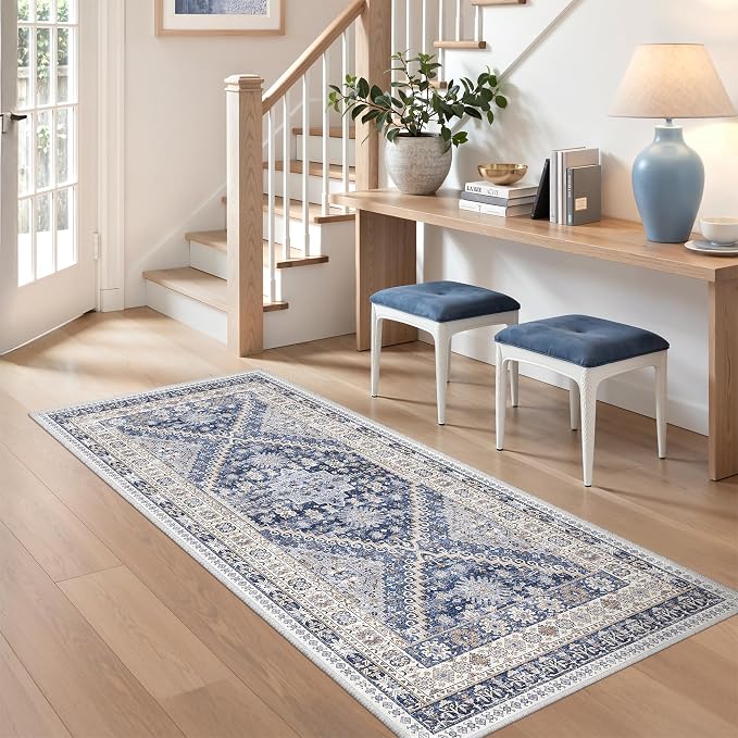 2x4 Rug Runners for Hallways Non Slip, Nursery Room, Soft Runner Rug, Stain by Zesthome