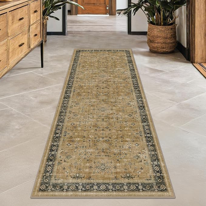 Soft Taupe 2x7 Runner Rug for Hallway, Natural Runner Rug for Kitchen, Non-Slip - Image 6