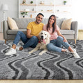 Noahas 6x9 Large Grey Fluffy Soft Area Rug Non-Slip by ModernHomeDecor