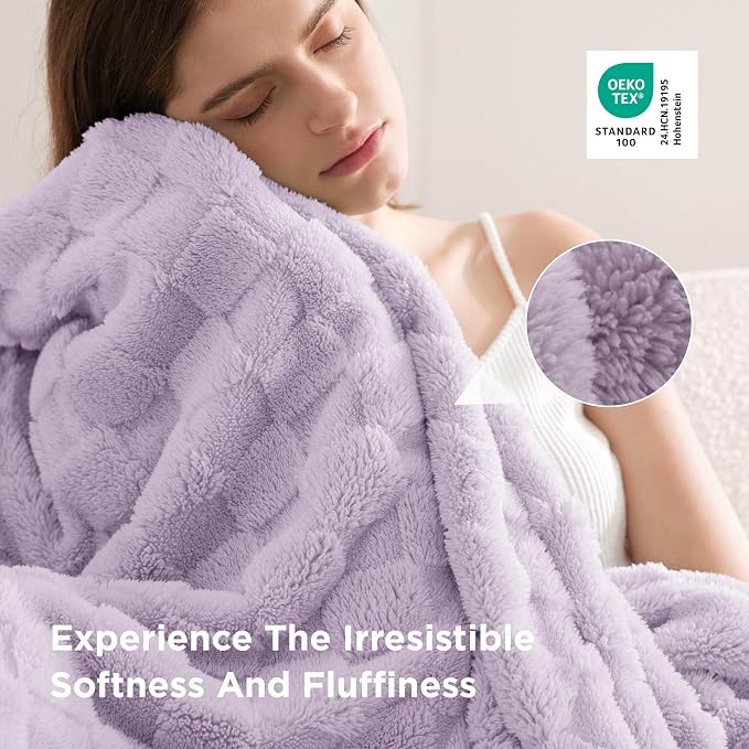 Bedsure GentleSoft Lavender Purple Throw Blanket - Image 5